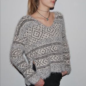 Abercrombie & Fitch Fuzzy V-Neck Sweater